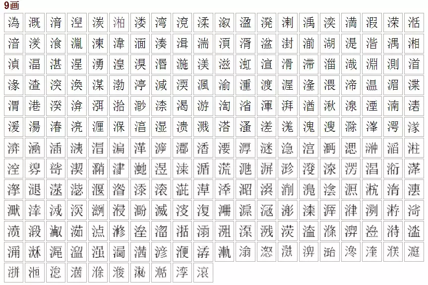 五行带有水的字：有没有五行属性含水的且寓意很好的字？