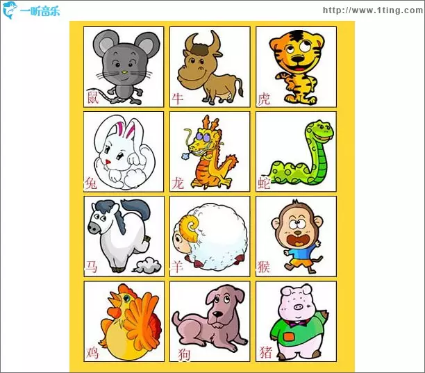 1、十二生肖排碼錶圖片:十二生肖排行表