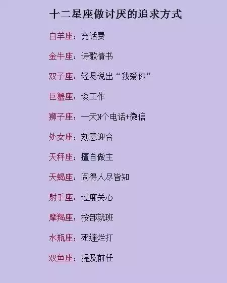 1、测试自己的十二星座:十二星座爱情测试