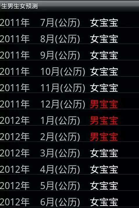 3、按月份推算男孩女孩:能跟我提供一份生男孩的月份推算表嗎