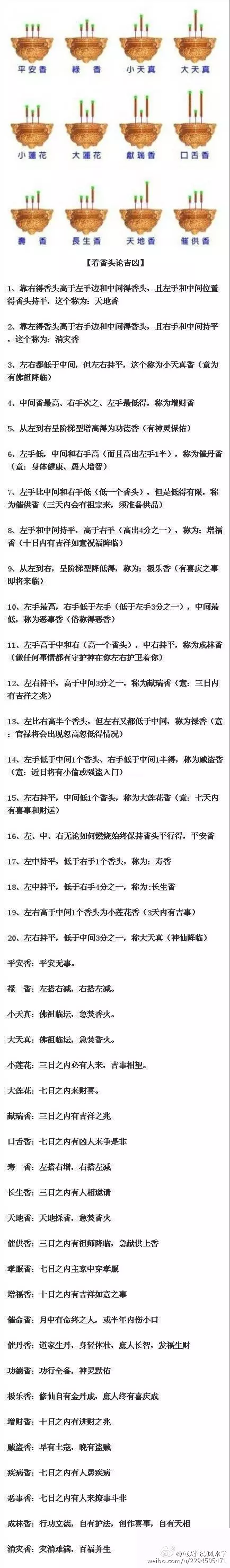 4、三根香头图解搭香:三根香烧香图解
