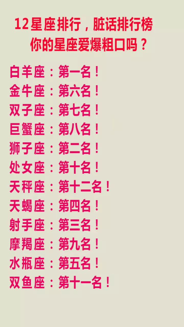 1、十二星座对应表:十二星座各代表什么怪？