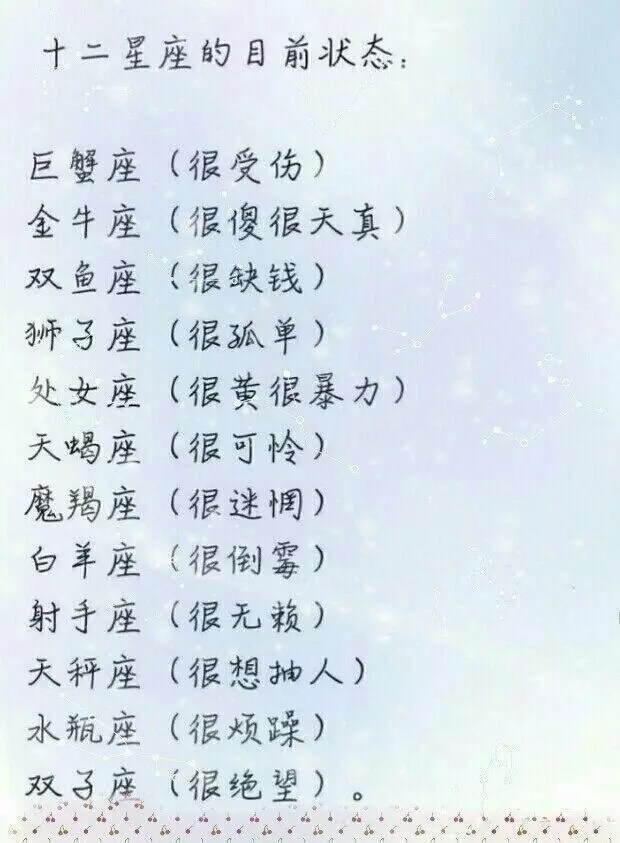 1、6月是什么星座:十二星座中6月是什么星座?