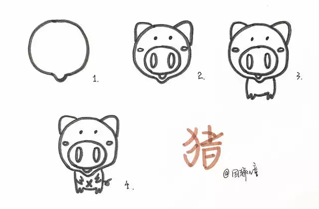 4、十二生肖简笔画12张:十二生肖的简笔画连在一起的有没有