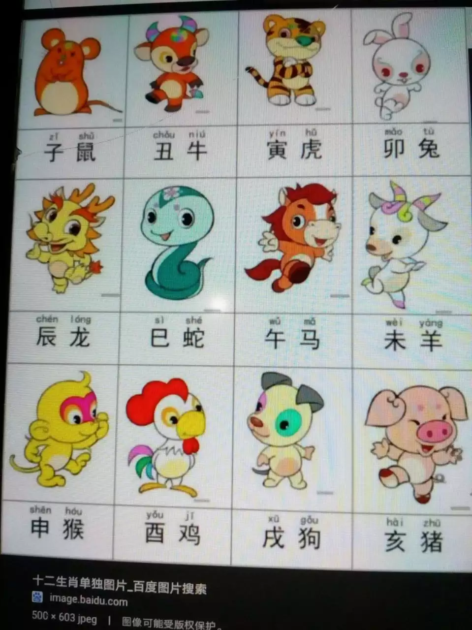 2、十二生肖年齡表:十二生肖配對錶年齡