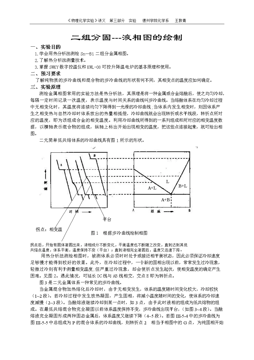 6、两组分金属相图绘制思考题:金属相图实验报告
