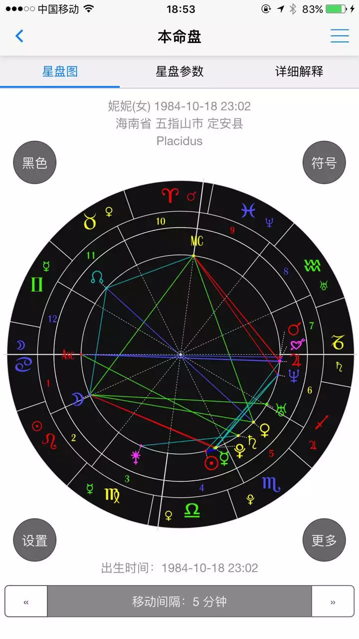 3、完整个人星盘查询:星盘查询