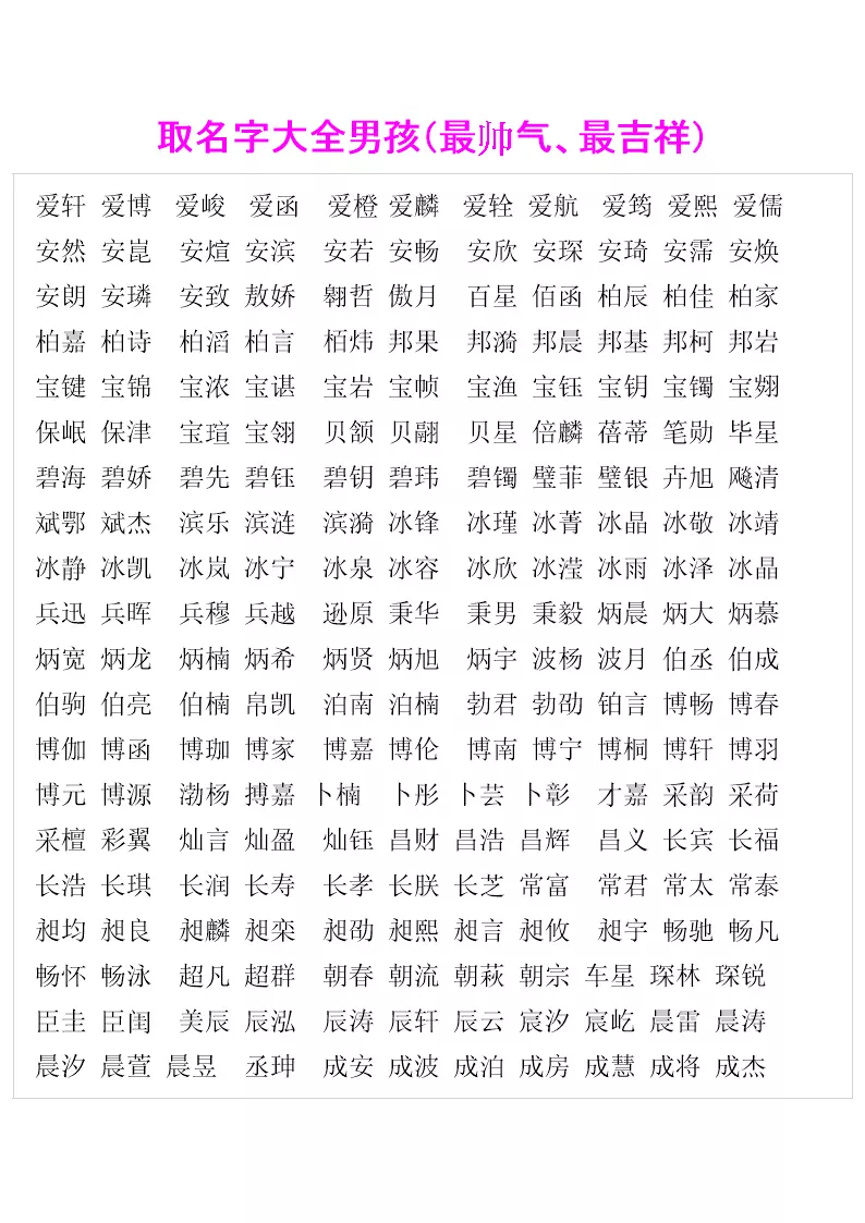 7、取名字大全免费查询:免费起名字大全