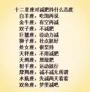 3、12星座谁最胖谁最瘦排名:十二星座哪个最胖