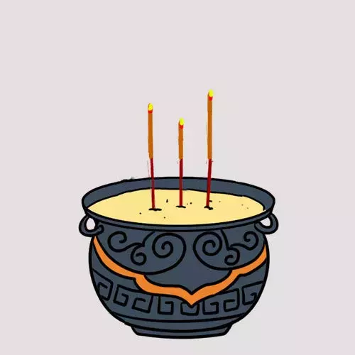 5、烧香图解三根香图片:财神烧香图解