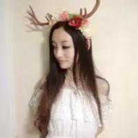 带鹿角的森系头像情侣：鹿角情侣头像
