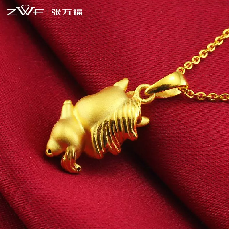 周大福金項鏈上的標印着的