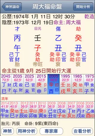 八字排盤：正和八字排盤軟件