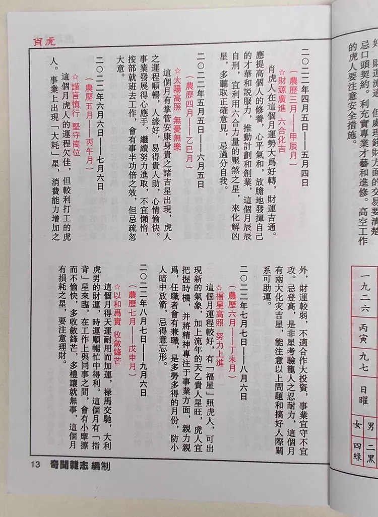 1、李居明年運勢測算:八字流年運勢分析