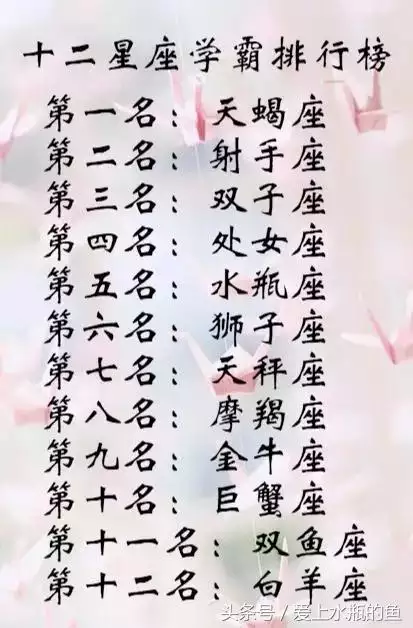 1、註定是學霸的星座:12星座中，哪個星座最容易學霸輩出？