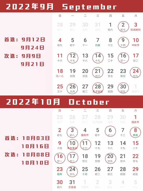 5、結婚吉日年1月:年5月結婚黃道吉日