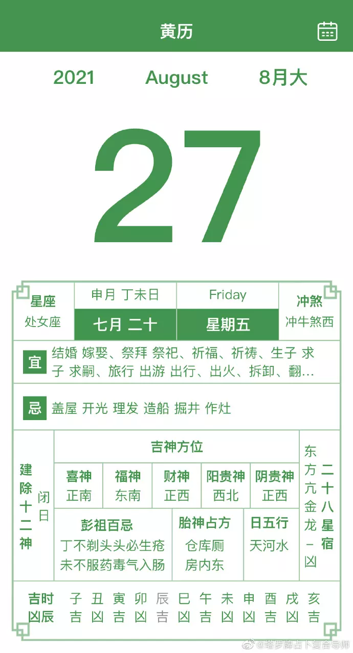 5、萬年曆每日五行穿衣:查日子穿衣服顏色，比如的五行日，要穿什麼顏色會招好運