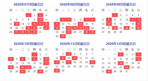 8、年結婚的黃道吉日查詢:年12月份有哪幾天日子可以結婚？