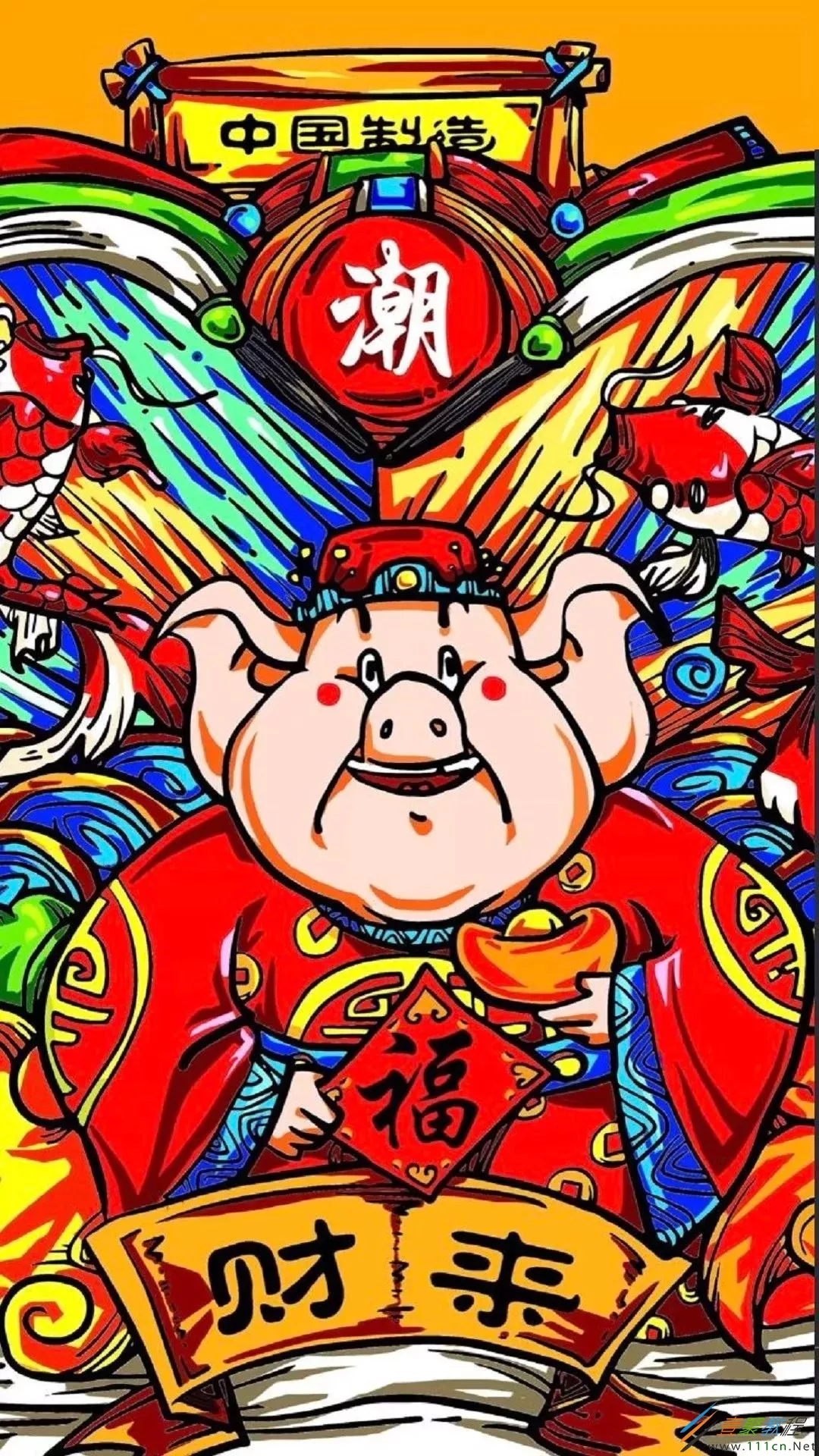 2、招財進寶的圖片手機壁紙:求財神圖片直接的圖片謝謝