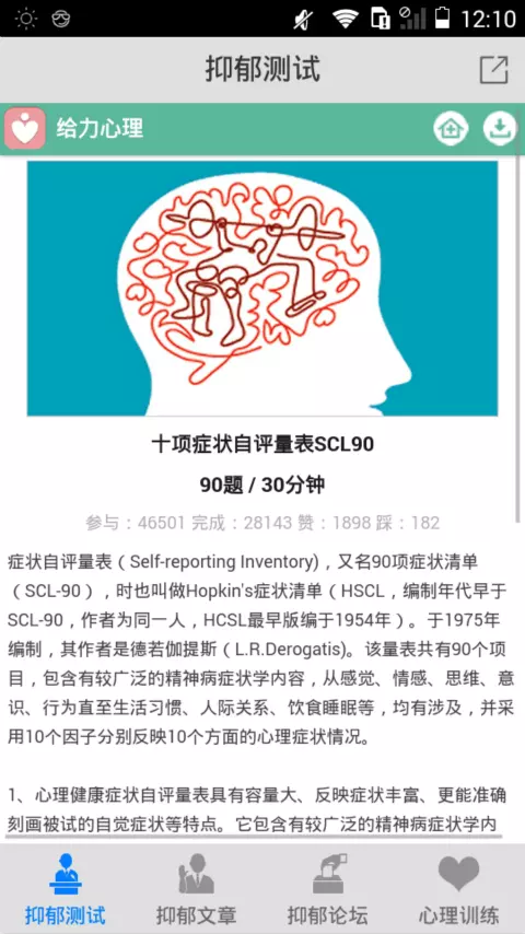 4、測一測你的抑鬱程度10題:在網上測了很多測試題 結果是自己有輕度抑鬱症 這個准嗎