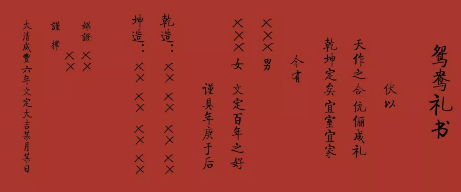 2、結婚送八字書寫格式:結婚用的生辰八字怎麼寫