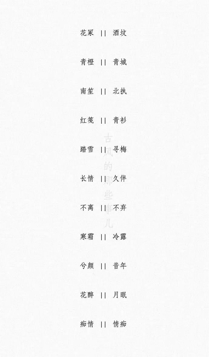 2、名字和名字的配對:男生和女生相配的名字