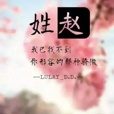 7、帶自己姓氏的頭像圖片趙:帶我姓趙 類似字的qq頭像