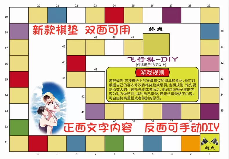 4、情侶飛行棋懲罰表:誰有情侶的飛行棋圖嗎?