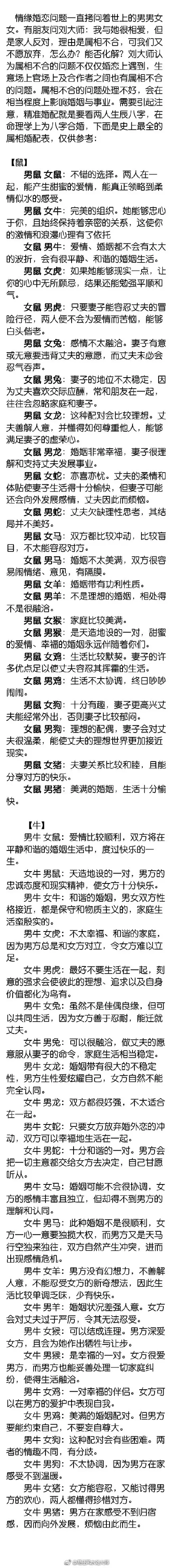 2、婚配配偶:年屬什麼與什麼屬相相配