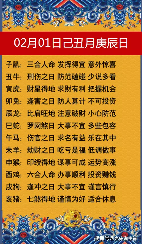 年2月1日屬相衝合：年立春犯沖屬相