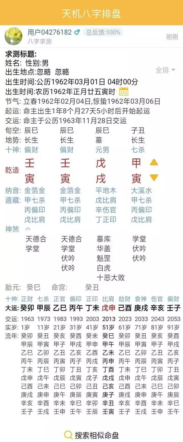 6、七殺格男命婚姻:這七殺格八字今年會遇上正緣嗎？哪年結婚？