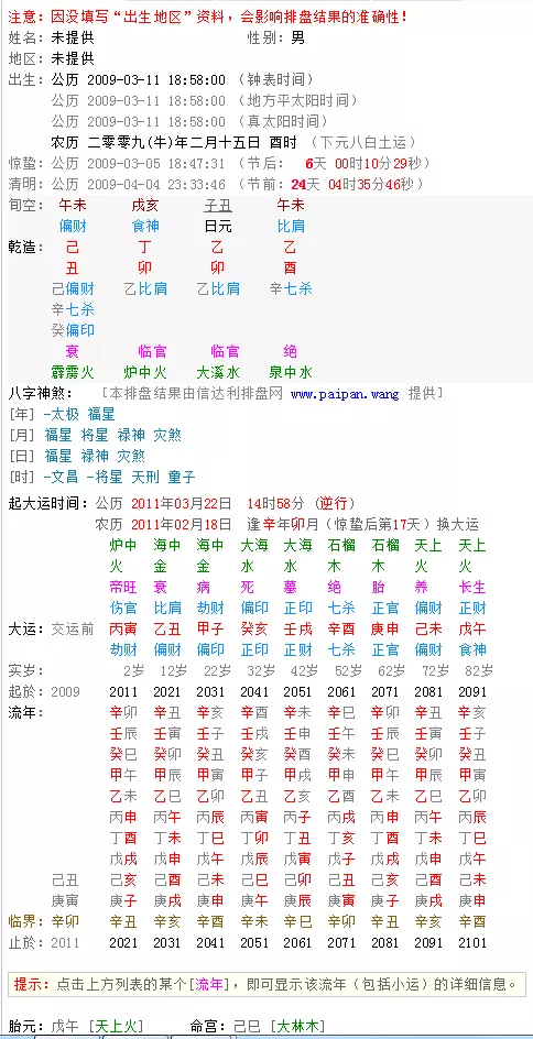 2、生辰八字五行查詢:生辰八字五行查詢表