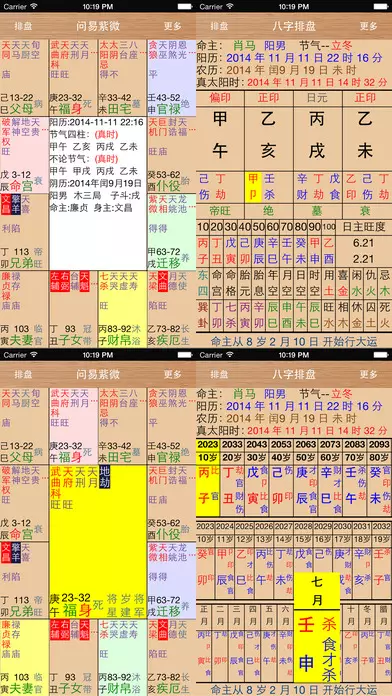 5、華易網四柱八字排盤:四柱八字排盤