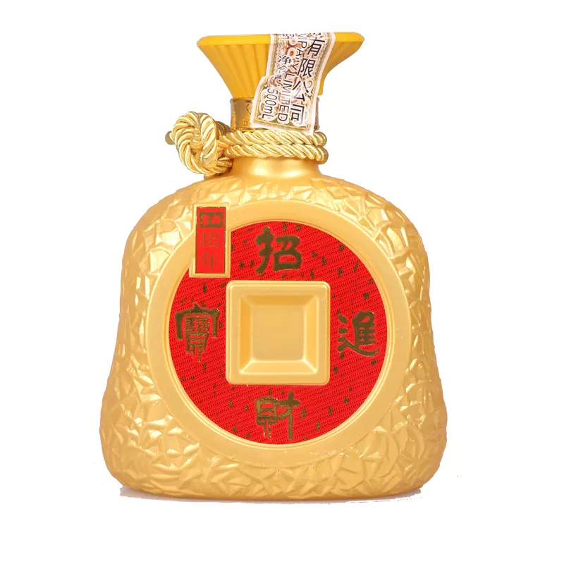 8、招財進寶酒禮盒裝:白雲邊招財進寶酒 是什麼價格啊 就是個紅色財神瓶子裝的那種