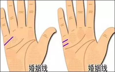 5、婚姻線圖解大全:怎樣看男人婚姻線圖解