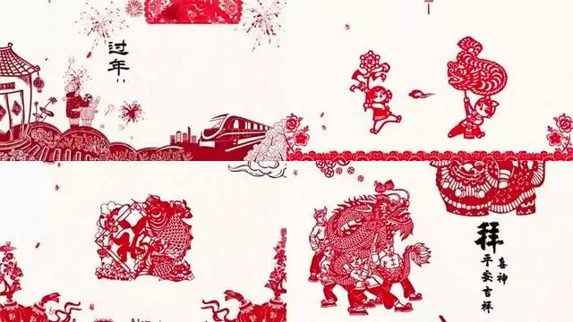 牛年新年圖片剪紙：牛年祝福圖片