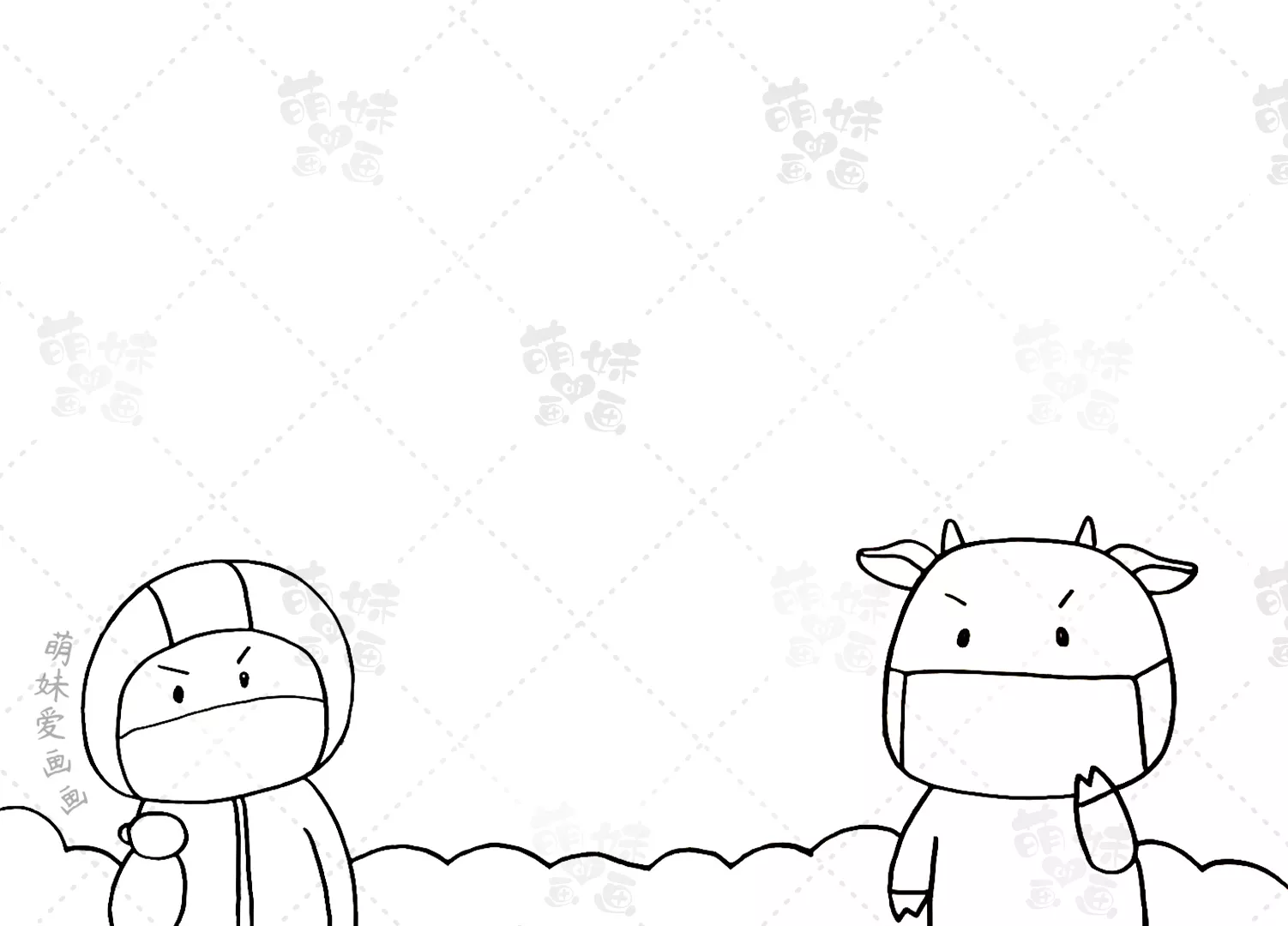 春節小牛簡筆畫：春節果盤簡筆畫