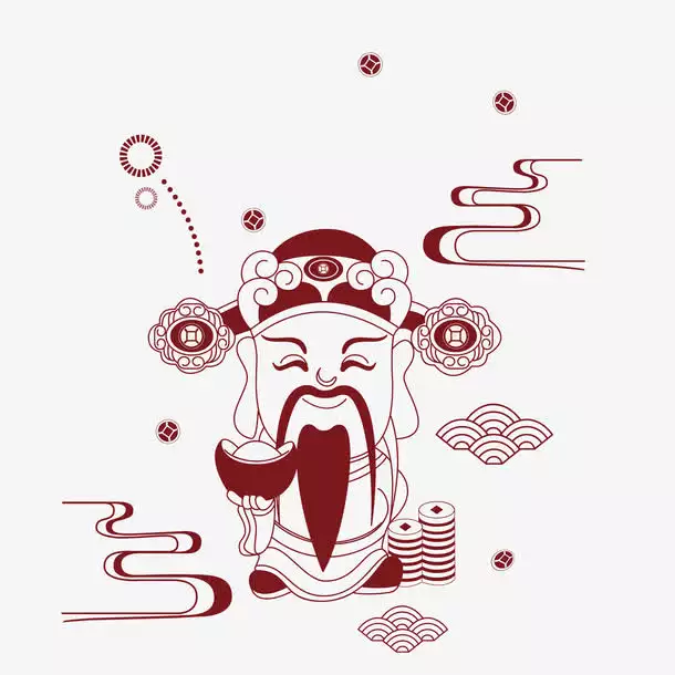 2、的財神圖片大全卡通:年財神爺圖片