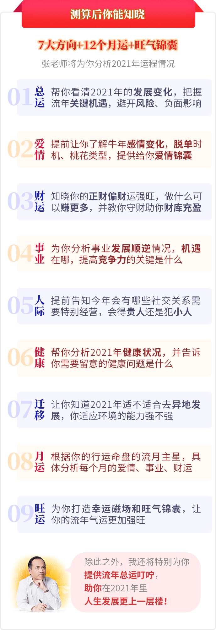 1、年流年運勢分析:年各日柱流年運勢