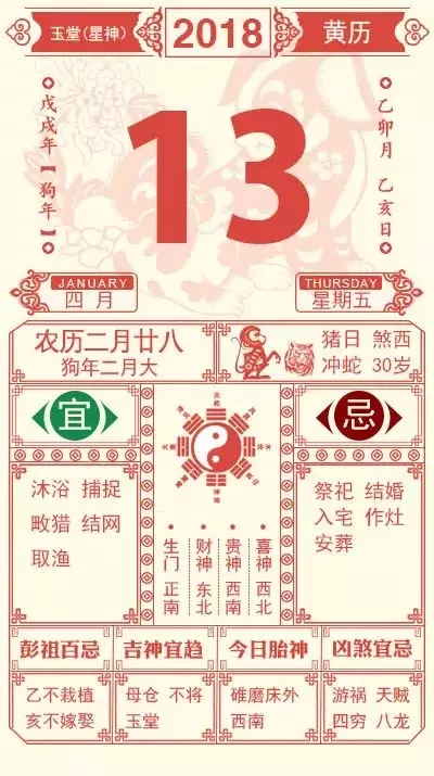 4、黃曆運程:年老黃曆屬相