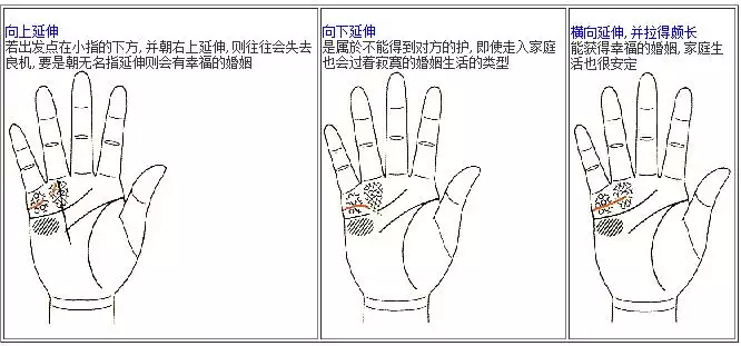 6、婚姻線圖解大全:感情線解說圖，婚姻線圖解大全，什麼樣的手相最苦命