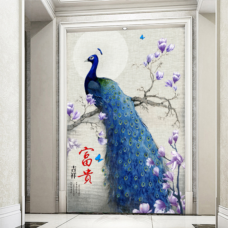 玄關掛孔雀圖好嗎，玄關的掛畫有哪些考究？