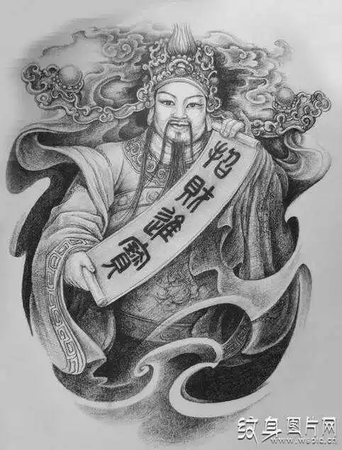 7、財神爺圖片大全素描繪畫:財神爺