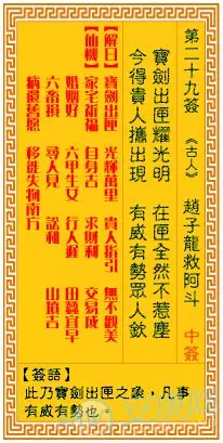 2、第六簽求姻緣幫解下現在有男朋友，鬧彆扭中 ： 第六簽 吉凶： 中籤 典故：
