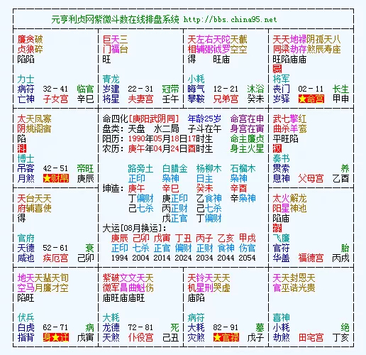2、斗數免費命盤詳解:免費命盤 求詳解