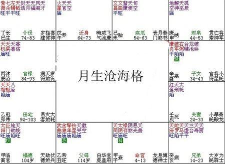 紫微斗数富贵格局：月生沧海格