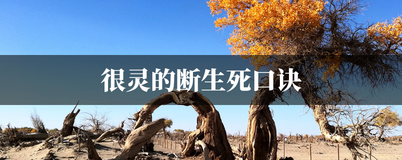 很灵的断生死口诀 很灵的断生死口诀