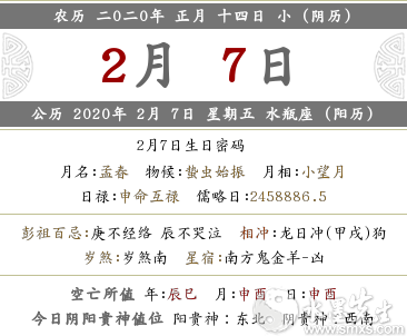 2020鼠年正月十四—时辰吉凶与时辰宜忌事项查询！(图文)