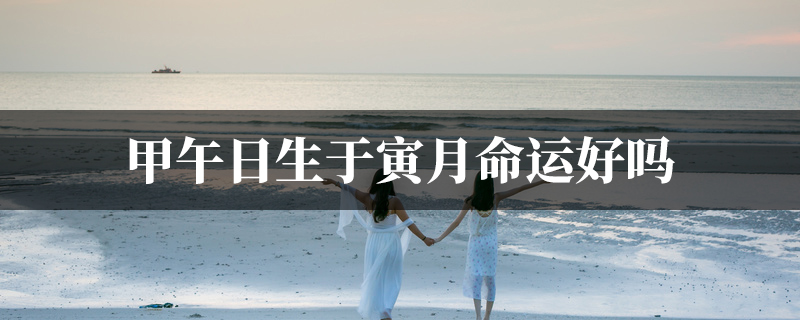 甲午日生于寅月命运好吗