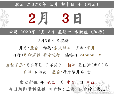 庚子鼠2020年正月初十有什么时辰吉凶和宜忌？(图文)